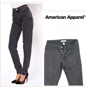 American Apparel Skinny High Waisted Faded Jeans